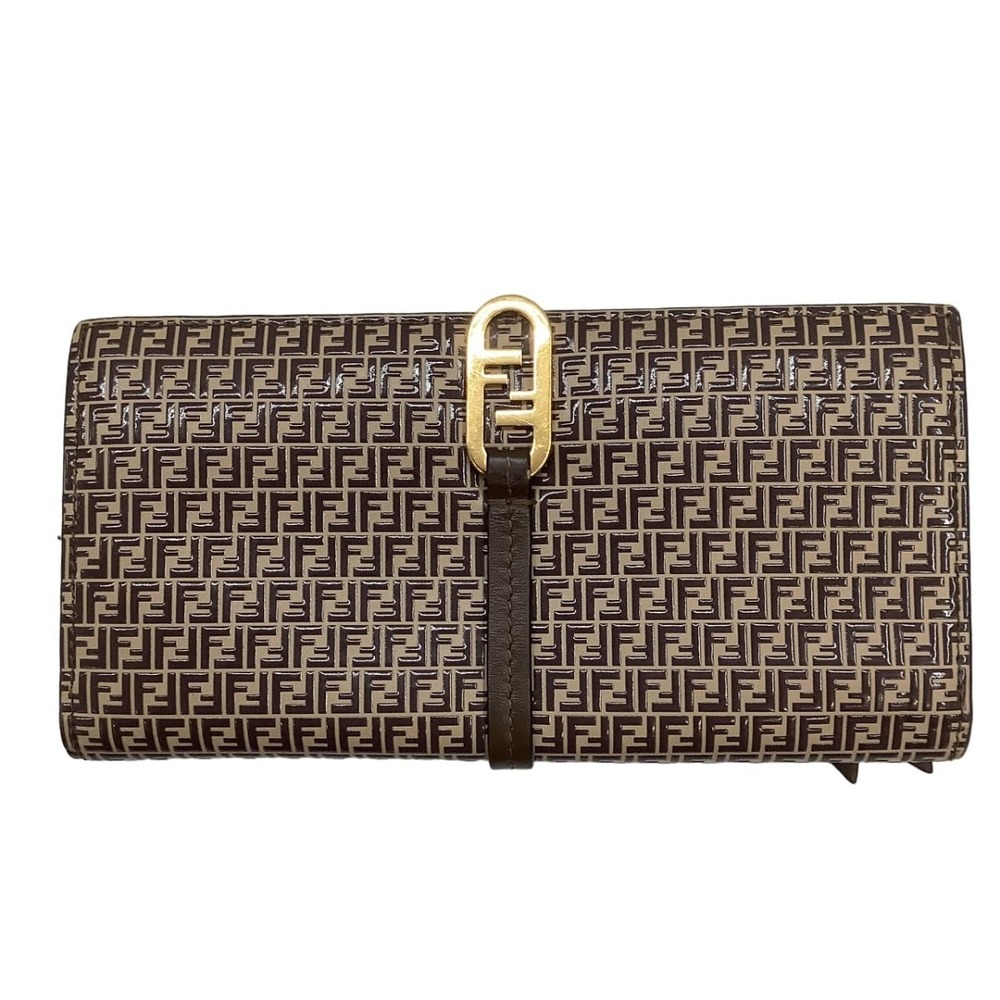 Fendi Long Wallet Ff Pattern Brown - image 1